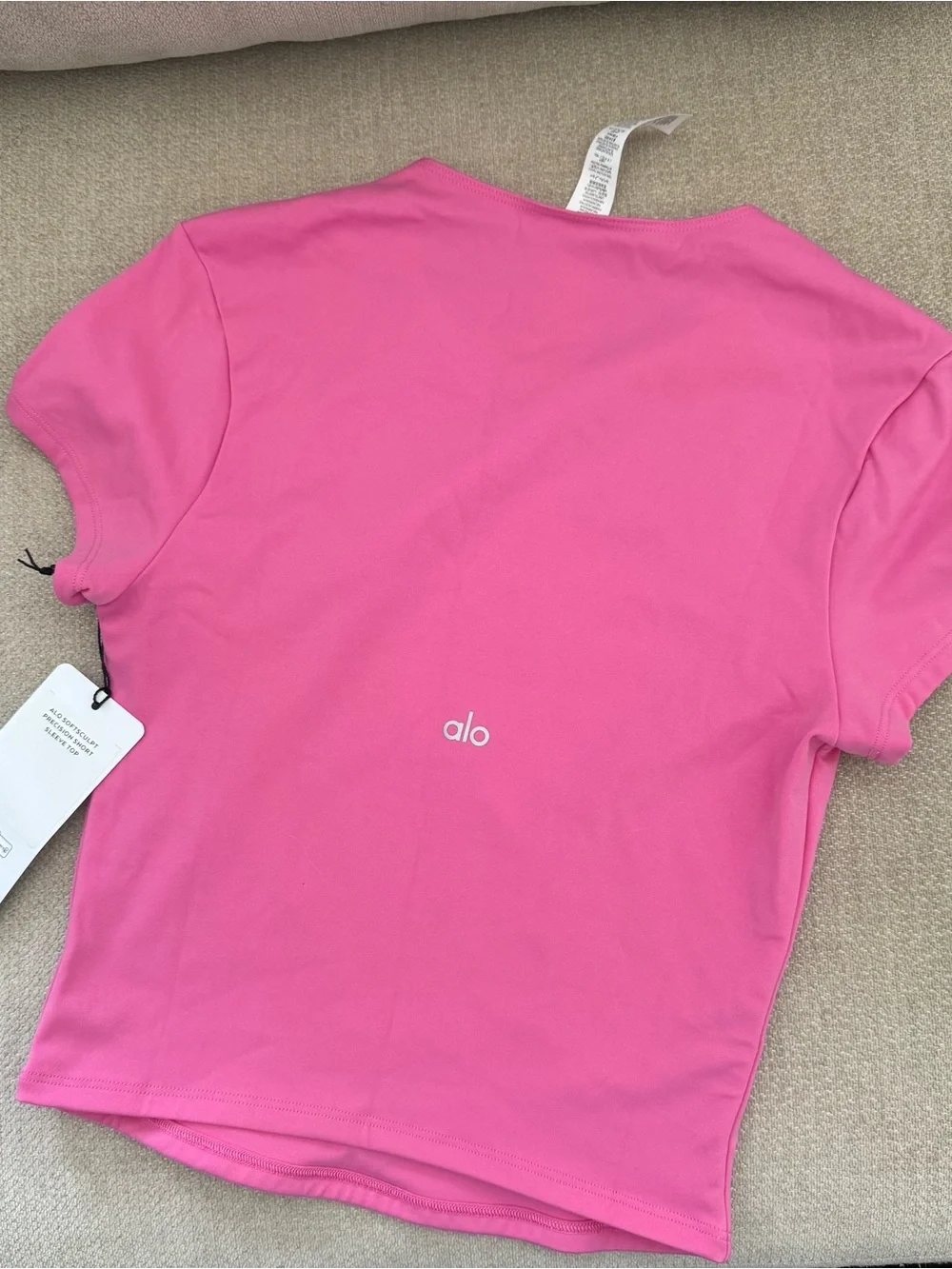 ALO Yoga Pink Crop Tee